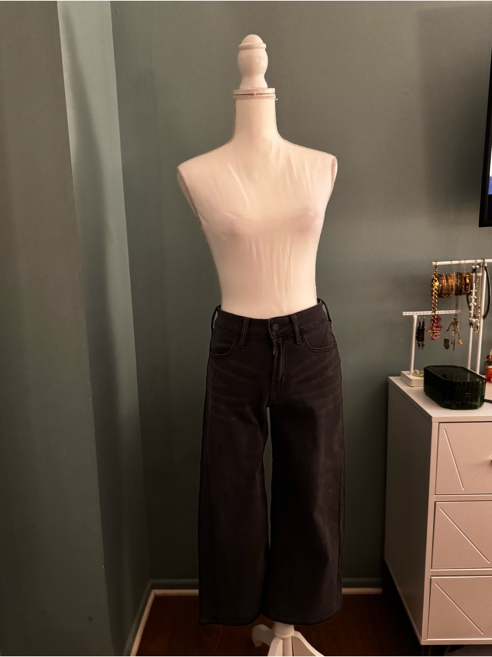 Old Navy Black High-Rise Wow Wide Leg Crop Pants 4 Petite